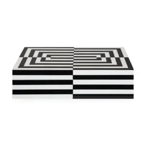 Opt Black White Lacquer Box