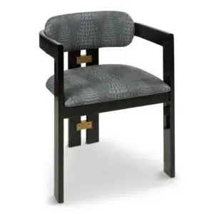 Modern black chair with textured upholstery