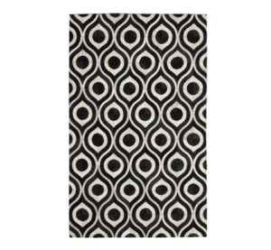 Peacock Eye Black White Cowhide Rug