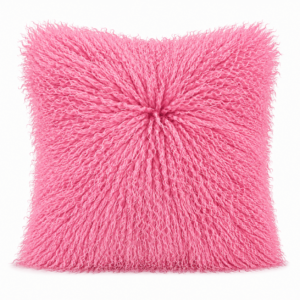 Pink Mongolian Fur Cushion 50cm