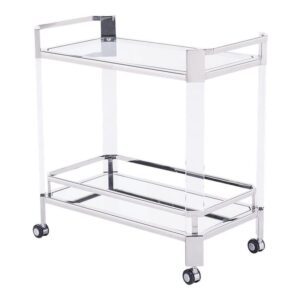 Cocktail Lucite Chrome Bar Cart