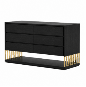 Germain Black Oak Brass Dressing Cabinet