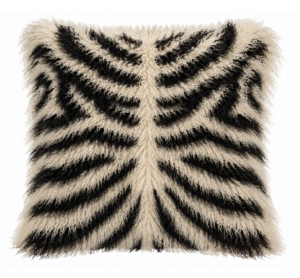 Zebra Mongolian Fur Cushion 50cm