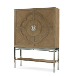 Lotus Light Ash Chrome Bar Cabinet