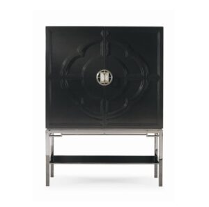 Lotus Black Ash Chrome Bar Cabinet