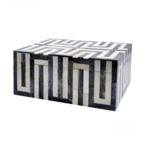 Mahalia Black White Bone Inlay Box 23cm