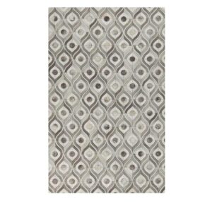 Peacock Beige Grey Cowhide Rug