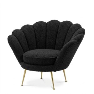 Messina Black Boucle Brass Chair