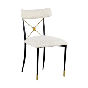 Ryder Ivory Boucle Brass Dining Chair