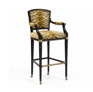 Draper Tiger Velvet Black Counter Stool