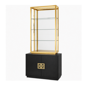 Nobu Black Ash Brass Etagere