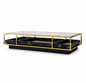 Minelli Nero Marble Brass Coffee Table