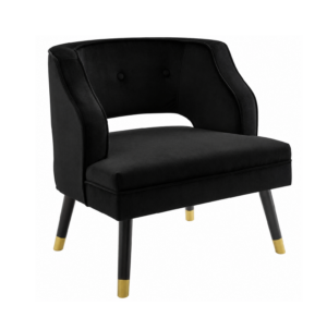 Balzano Black Velvet Brass Chair
