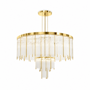 Otto Crystal Brass Chandelier