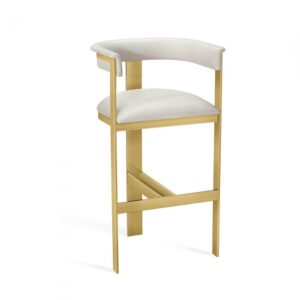 Werstler Cream Leather Gold Counter Stool