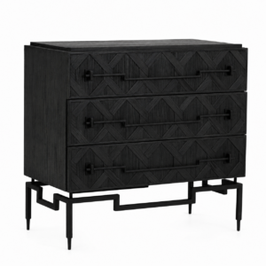 Osaka Parquet Black Bedside Table
