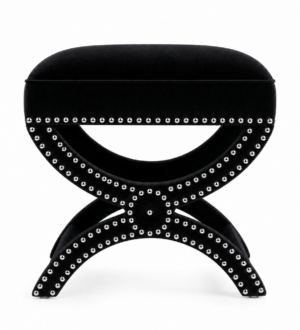 Portofino Black Velvet Chrome Stool