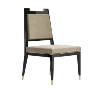 Elegant black and beige dining chair.