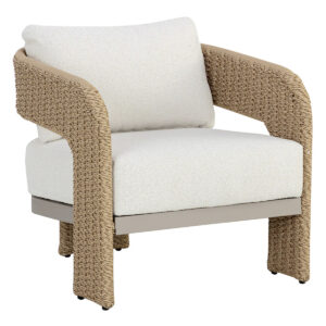 Bahama Natural Rattan White Armchair