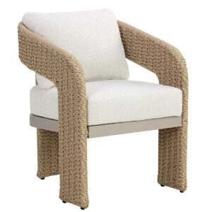 Bahama Natural Rattan White Dining Chair