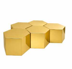 Meridian Brass Coffee Table Set