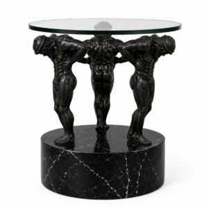 Neoclassic Bronze Nero Marble Sidetable