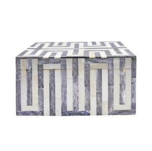 Mahalia Grey White Bone Inlay Box 23cm