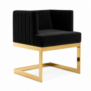 Roche Black Velvet Gold Dining Chair
