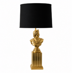 Atelier Brass Table Lamp with Black Shade