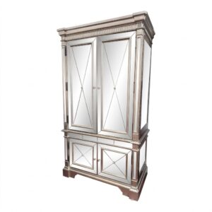 Belvedere Antique Silver Mirror Armoire