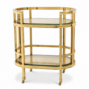 Townsend Brass Glass Bar Cart