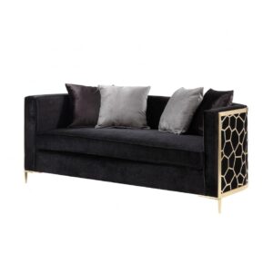 Icebreaker Black Velvet Gold Sofa 178cm