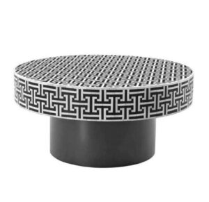 Eros Black White Bone Inlay Dark Bronze Coffee Table