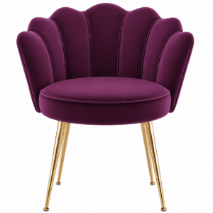 Valentino Aubergine Velvet Brass Dining Chair
