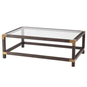 Royalton Brown Oak Brushed Brass Coffee Table