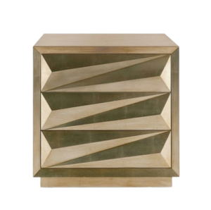 Karat Antique Brass Oak Bedside Table