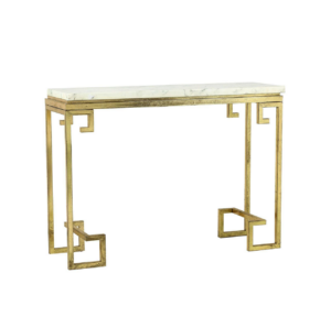 Phoenician White Grey Marble Gold Console Table﻿
