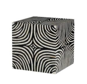 Zebra Black White Bone Sidetable