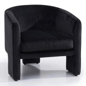 Halston Black Velvet Occasional Chair