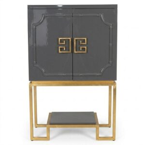 Regal Grey Gold Leaf Bar Cabinet