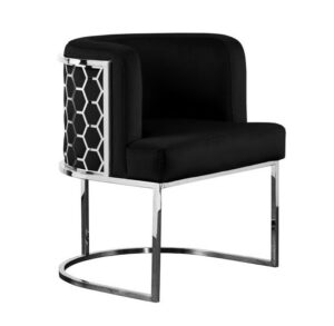 Hive Black Velvet Chrome Dining Chair