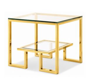 Mayfair Gold Glass Sidetable
