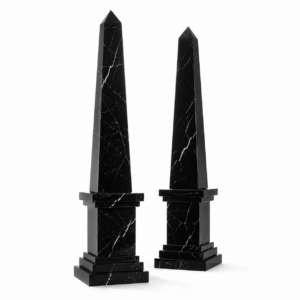 Regency Nero Marble Obelisk Set 50cm