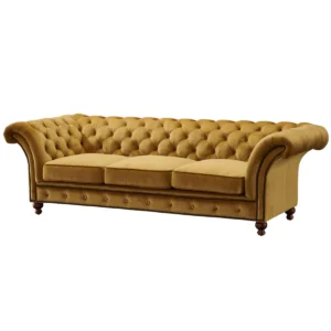 Jardin Mustard Velvet Sofa 249cm