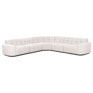 Alessandro White Boucle Sectional Sofa