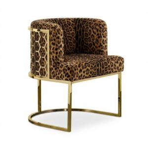 Icebreaker Leopard Velvet Dining Chair