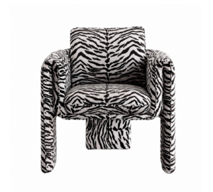 Xavier Zebra Velvet Armchair