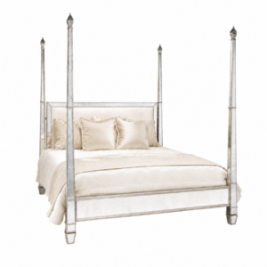 Chateau Cream Velvet Antique Mirror King Bed