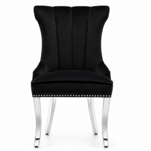 Palacial Black Velvet Chrome Dining Chair