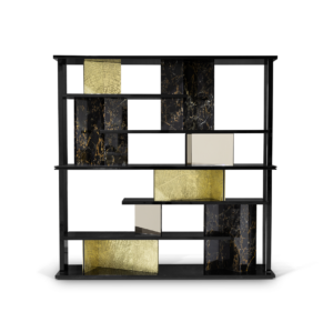 Fortuna Portoro Marble Gold Etagere